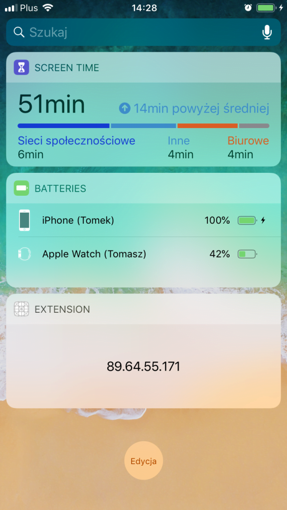 Today Extension Widget List